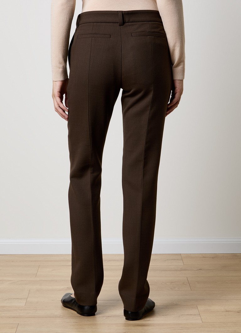 Pantaloni slim fit a vita media TOTEME in misto lana con tasche laterali