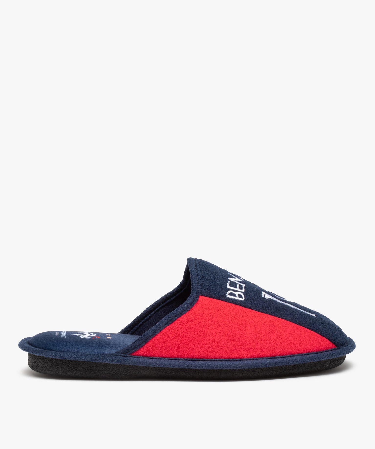 Chaussons homme mules plates en velours - Benzema bleu | GEMO