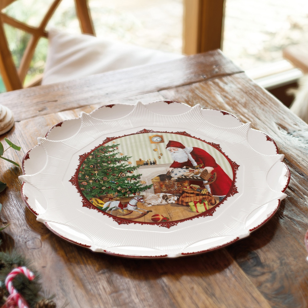 Villeroy & Boch Ass. à pât. grd, Père Noël app. cadeaux Toy's Fantasy Plat à  tarte