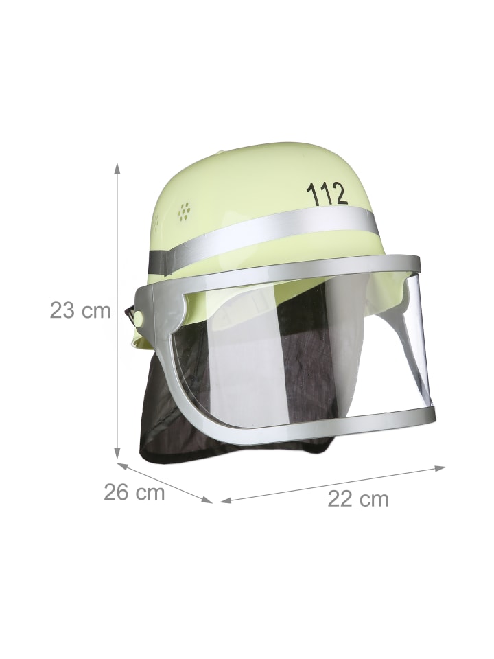 relaxdays 6x Kinder Feuerwehrhelm in Gelb günstig kaufen onesize