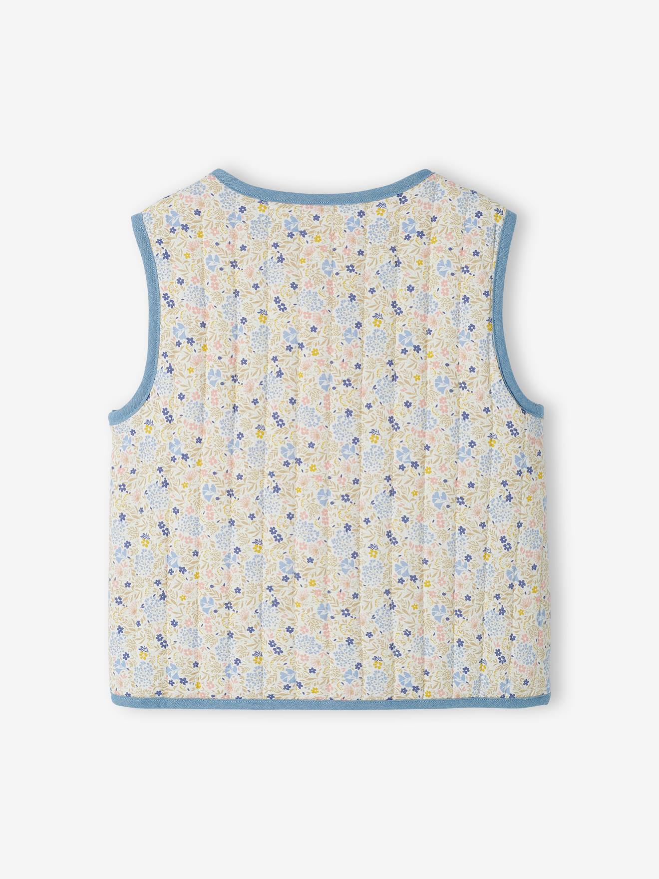 Gilet matelassé sans manches fille écru