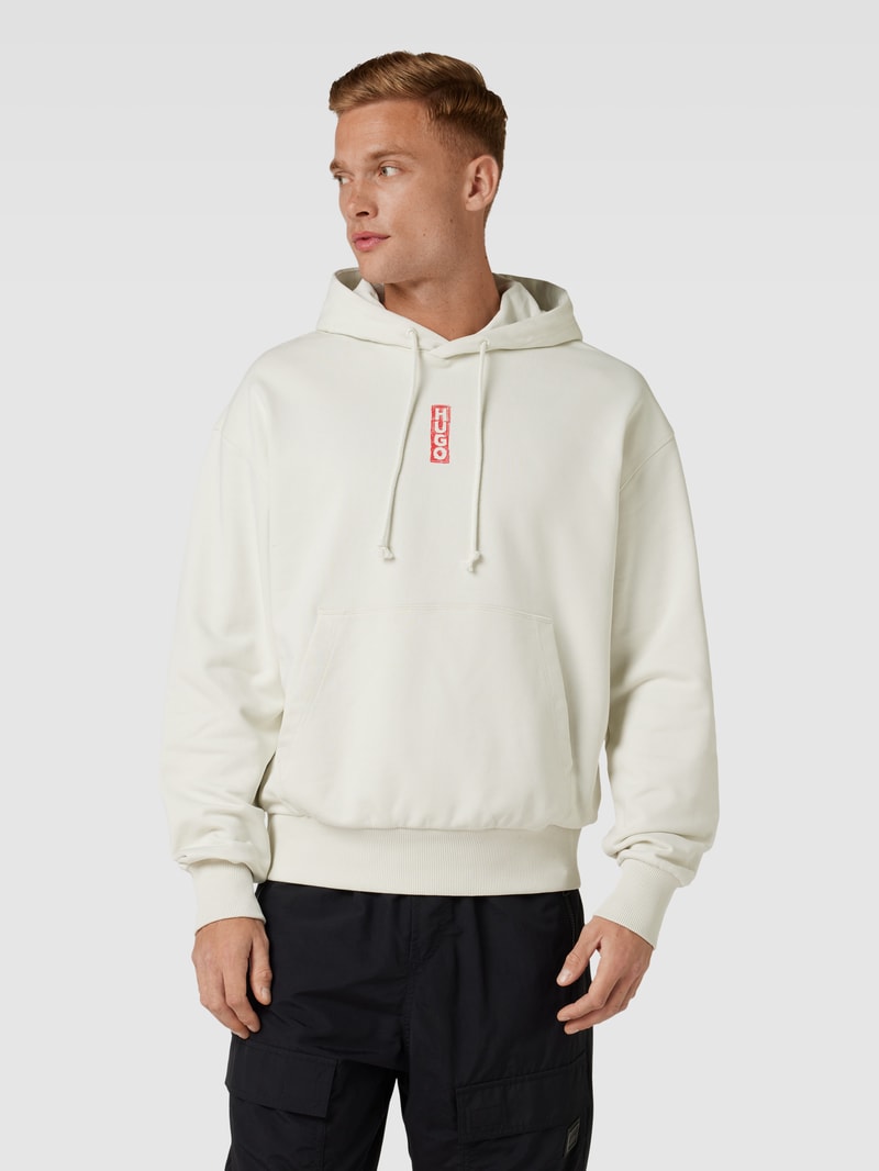 Hoodie mit Label-Detail Modell 'Diushi' in offwhite