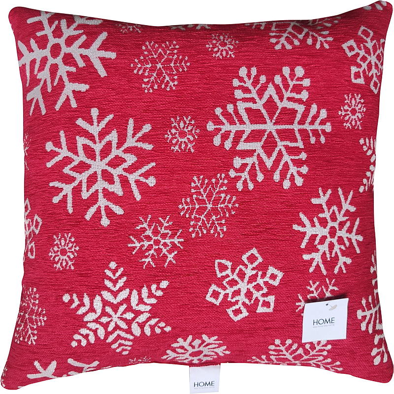 Home Pute 45x45 cm rød Snowflake