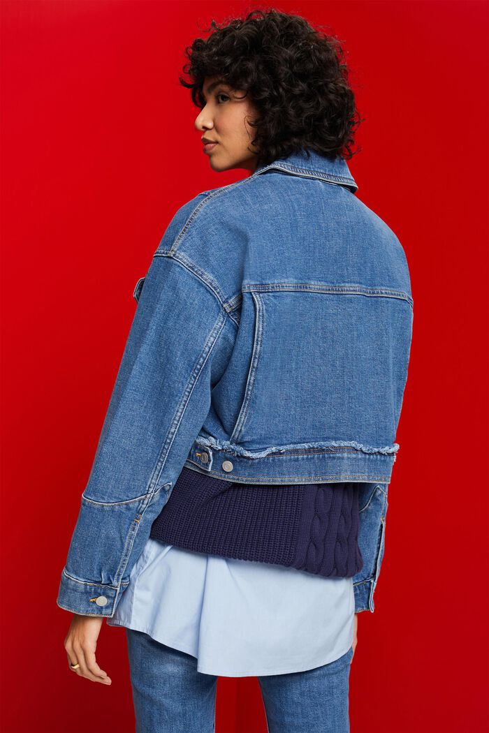 Oversize Jeansjacke in Cropped-Länge