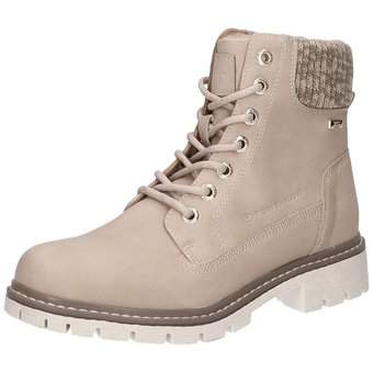 Tom Tailor Schnür Boots in beige