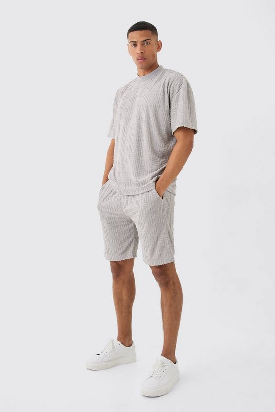 Oversize Jacquard Frottee T-Shirt