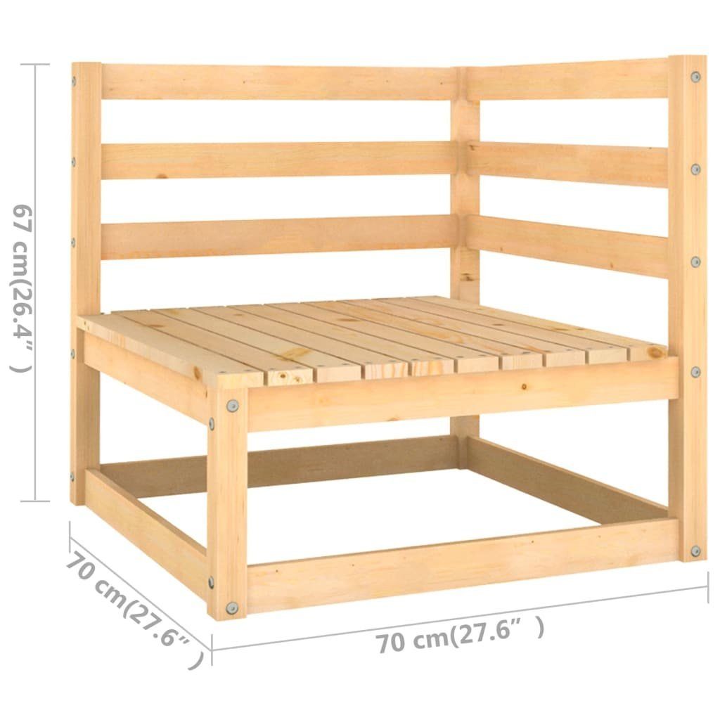 vidaXL Loungesofa 3-tlg. Garten-Lounge-Set mit Kissen Kiefer Massivholz, 1 Teile
