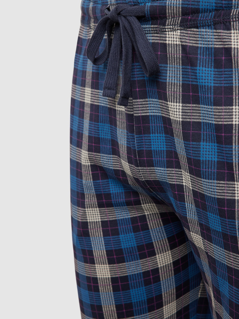 PLUS SIZE Pyjama-Hose mit Gitterkaro in dunkelblau