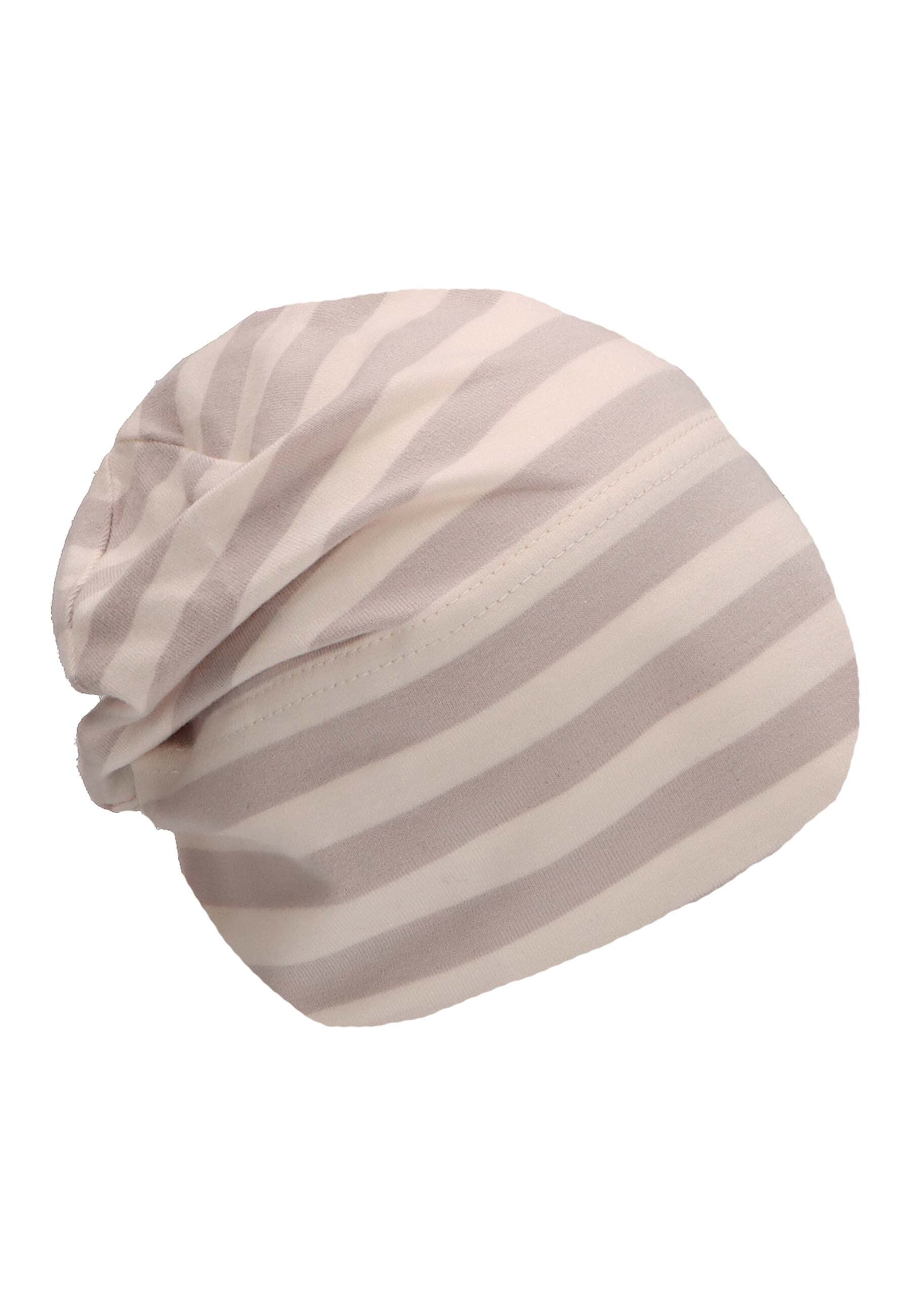 GOTS Slouch-Beanie aus Jersey (Bio) mit Streifen
