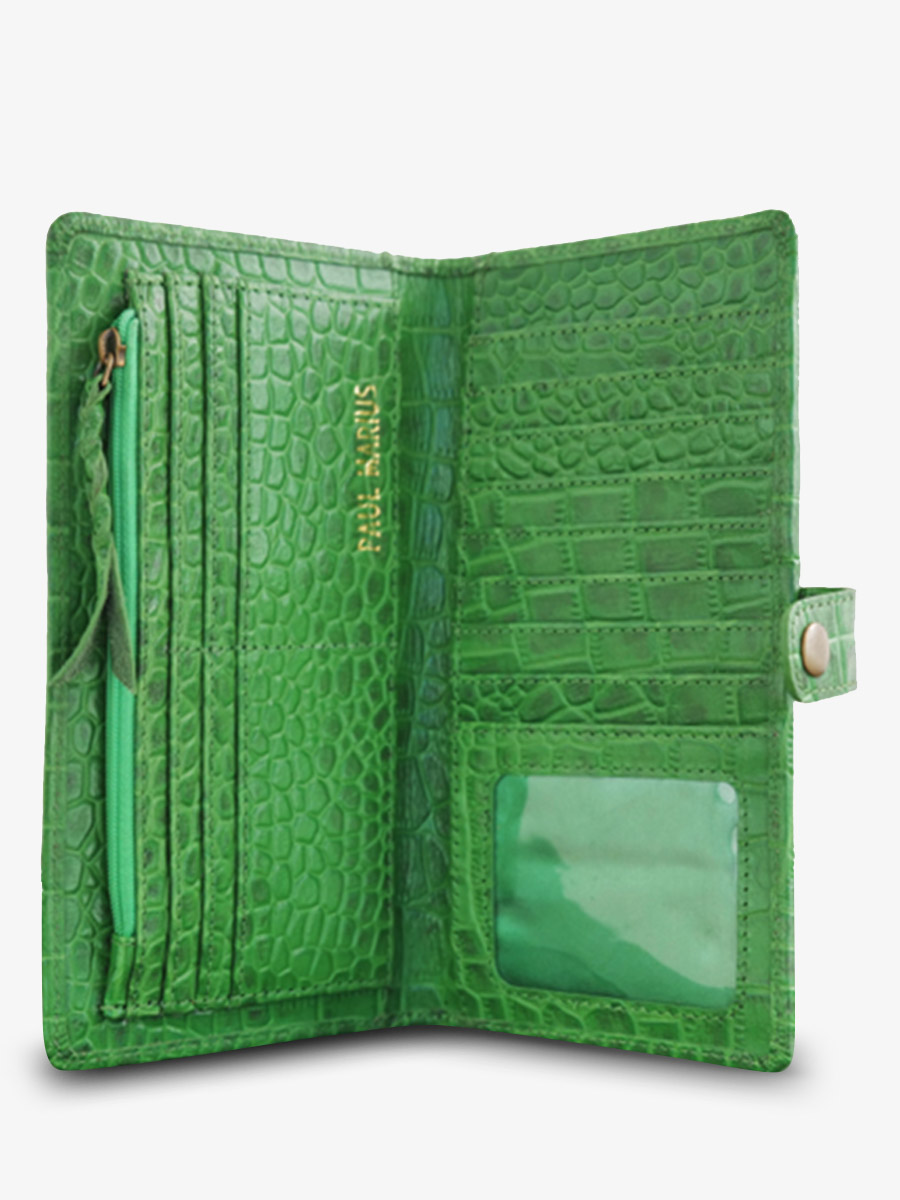 LePortefeuille Charlotte N°2 Alligator Cocktail - Jade