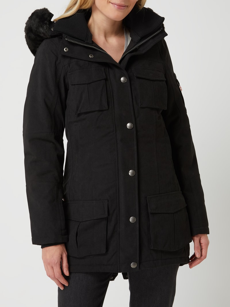 Schneezauber 62 Funktionsjacke mit abnehmbarer Kapuze in schwarz