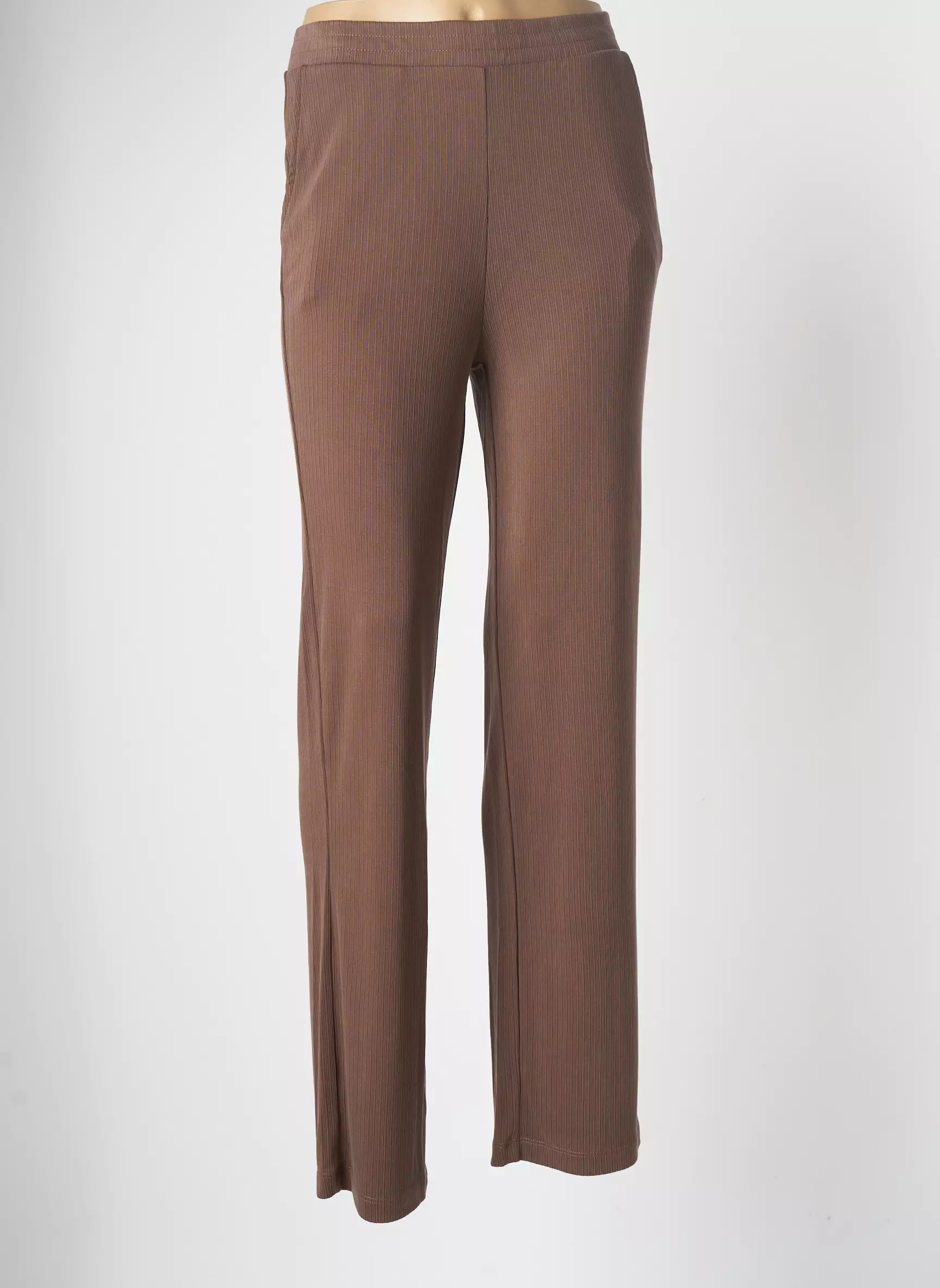Yaya Pantalons Droits Femme couleur marron