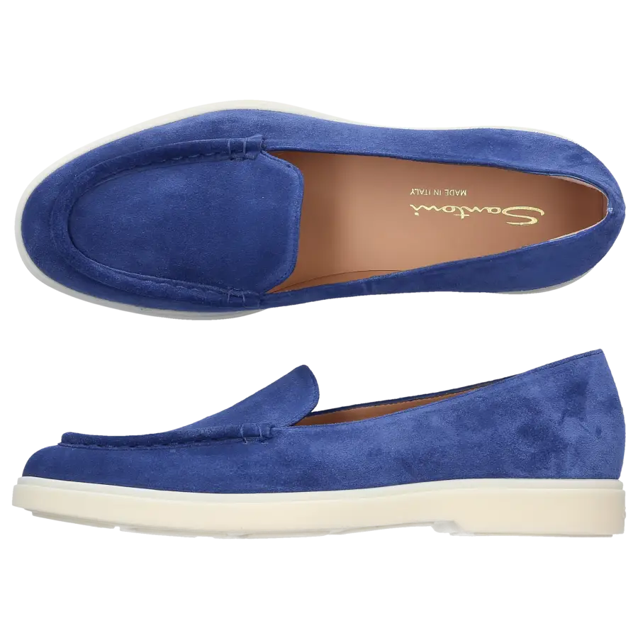 Santoni - Loafer 70143 Veloursleder - blau