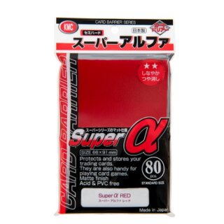 KMC Standard Sleeves - Super Alpha Red (80 Sleeves)