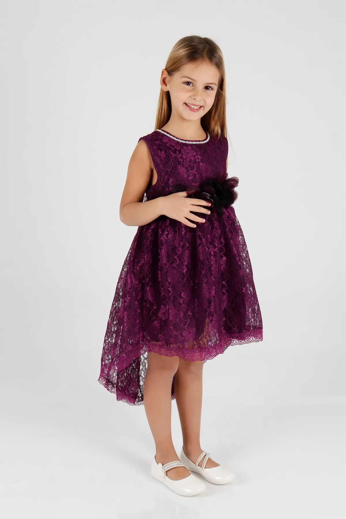 AHENGİM  Mädchen-Abendkleid mit Spitze, Ak2208