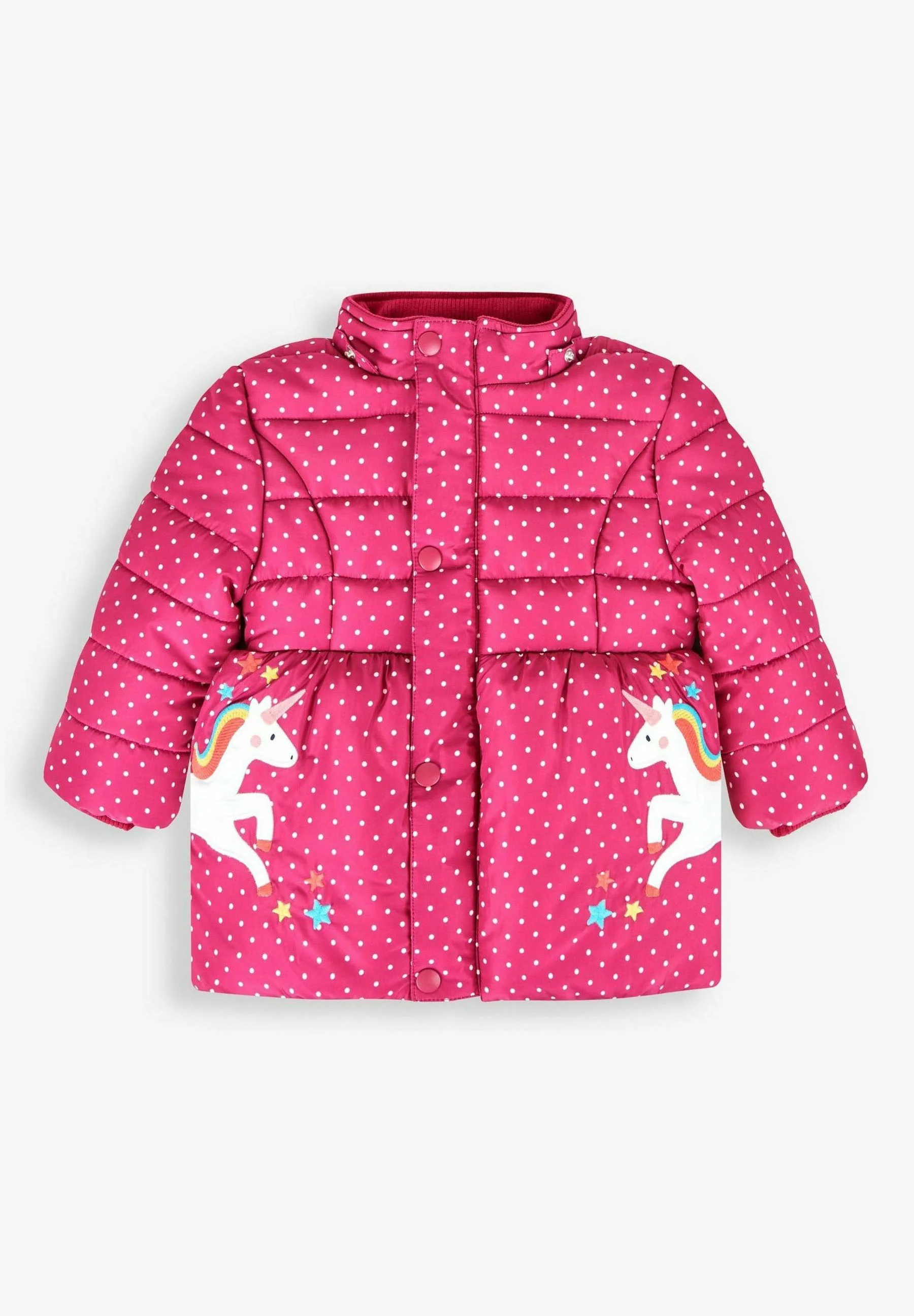 JoJo Maman Bébé UNICORN PRINT PUFFER - Abrigo de invierno