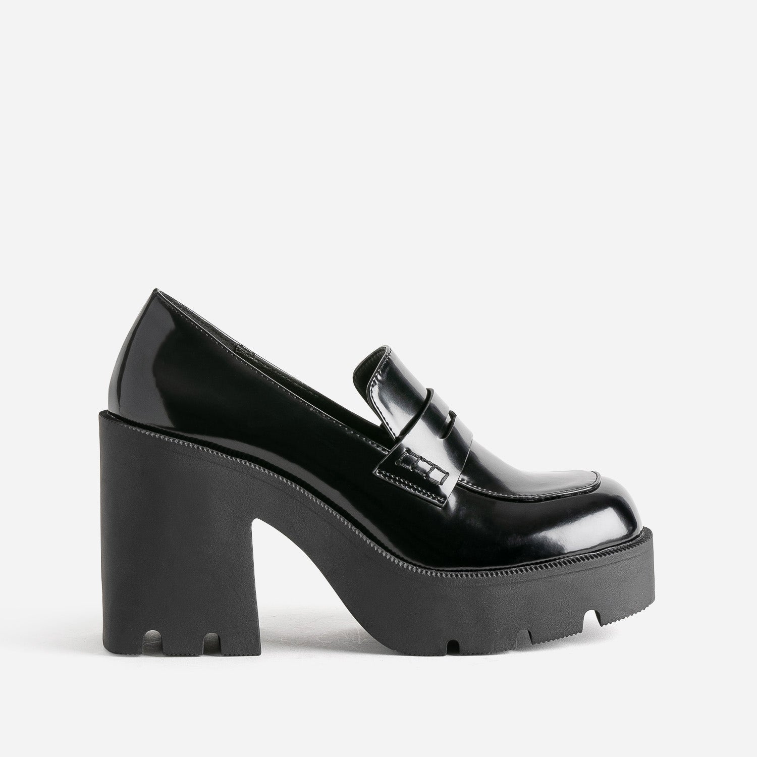 Mocassin TEXTO noir à plateforme crantée