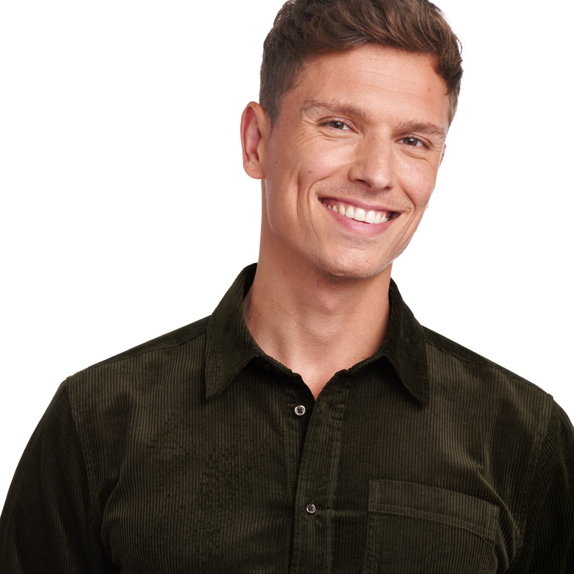 Herren Cord-Hemd mit Knopfleiste