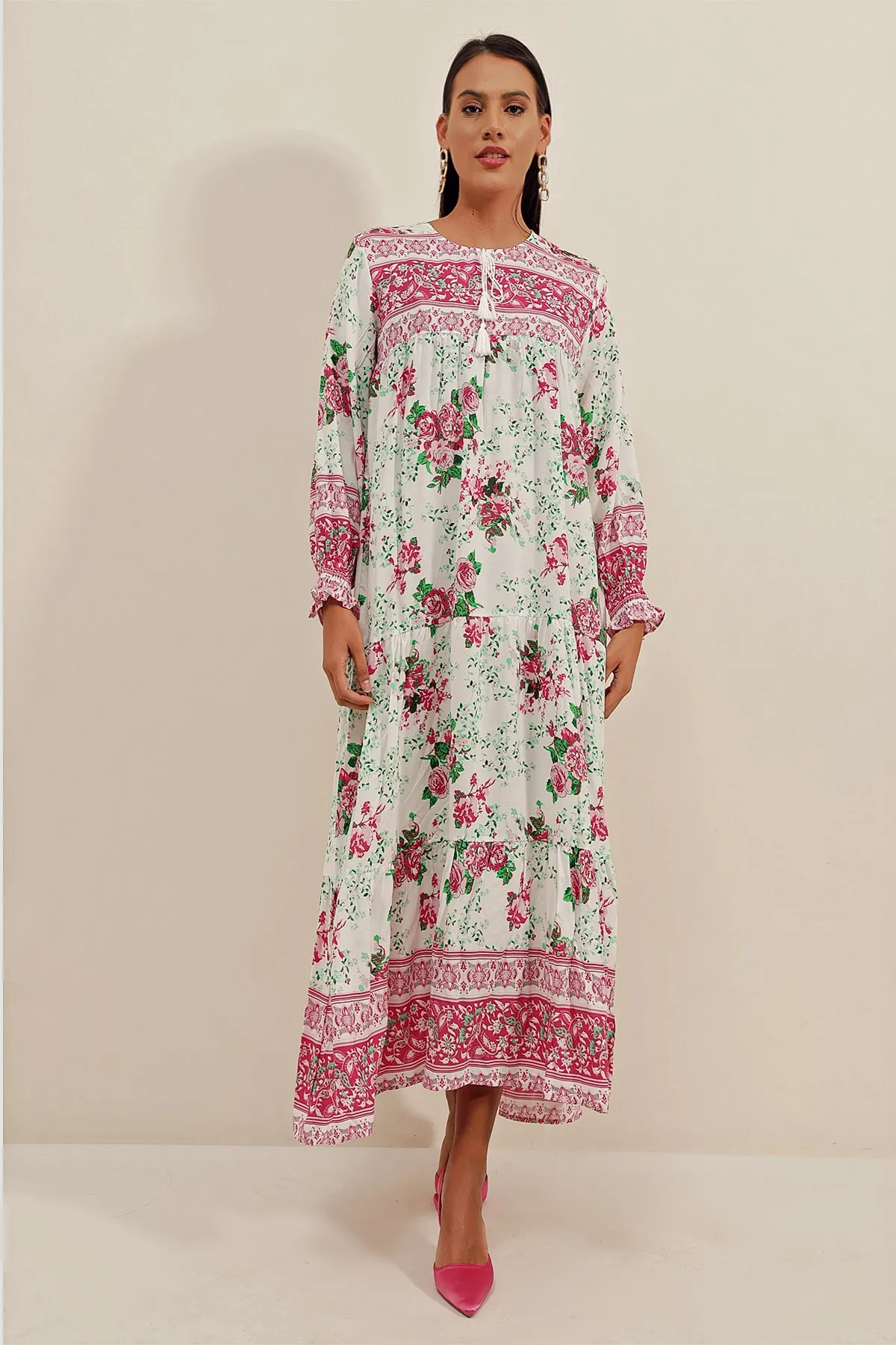 Bigdart  1947 Gemustertes langes Kleid Y Fuchsia