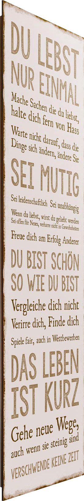 Reinders! Deco-Panel Das Leben, Spruch 30x90 cm
