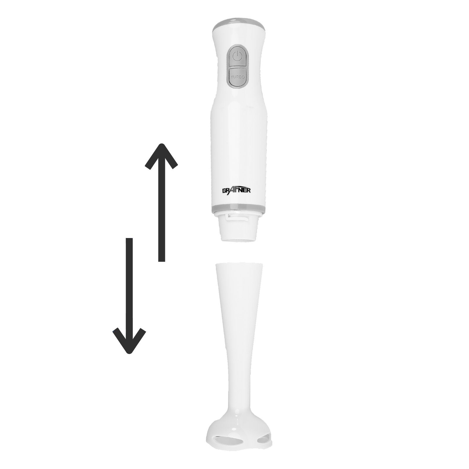 Grafner Stabmixer Stabmixer Pürierstab Mixer Zerkleinerer Edelstahlmesser, 200,00 W, Klingen-System aus Edelstahl