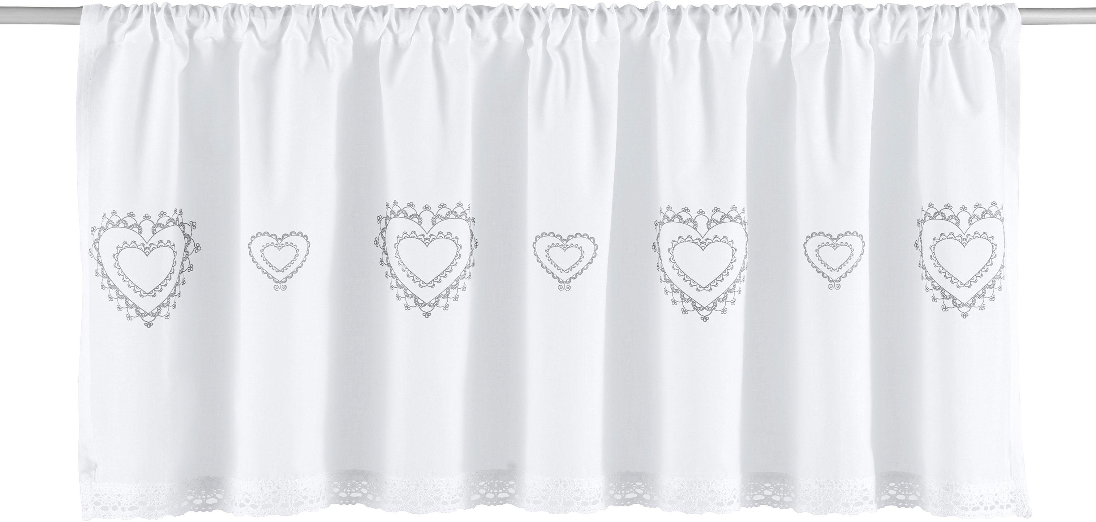 Scheibengardine Louis, Home affaire, Stangendurchzug (1 St), halbtransparent, halbtransparent, nachhaltig, einseitig bedruckt