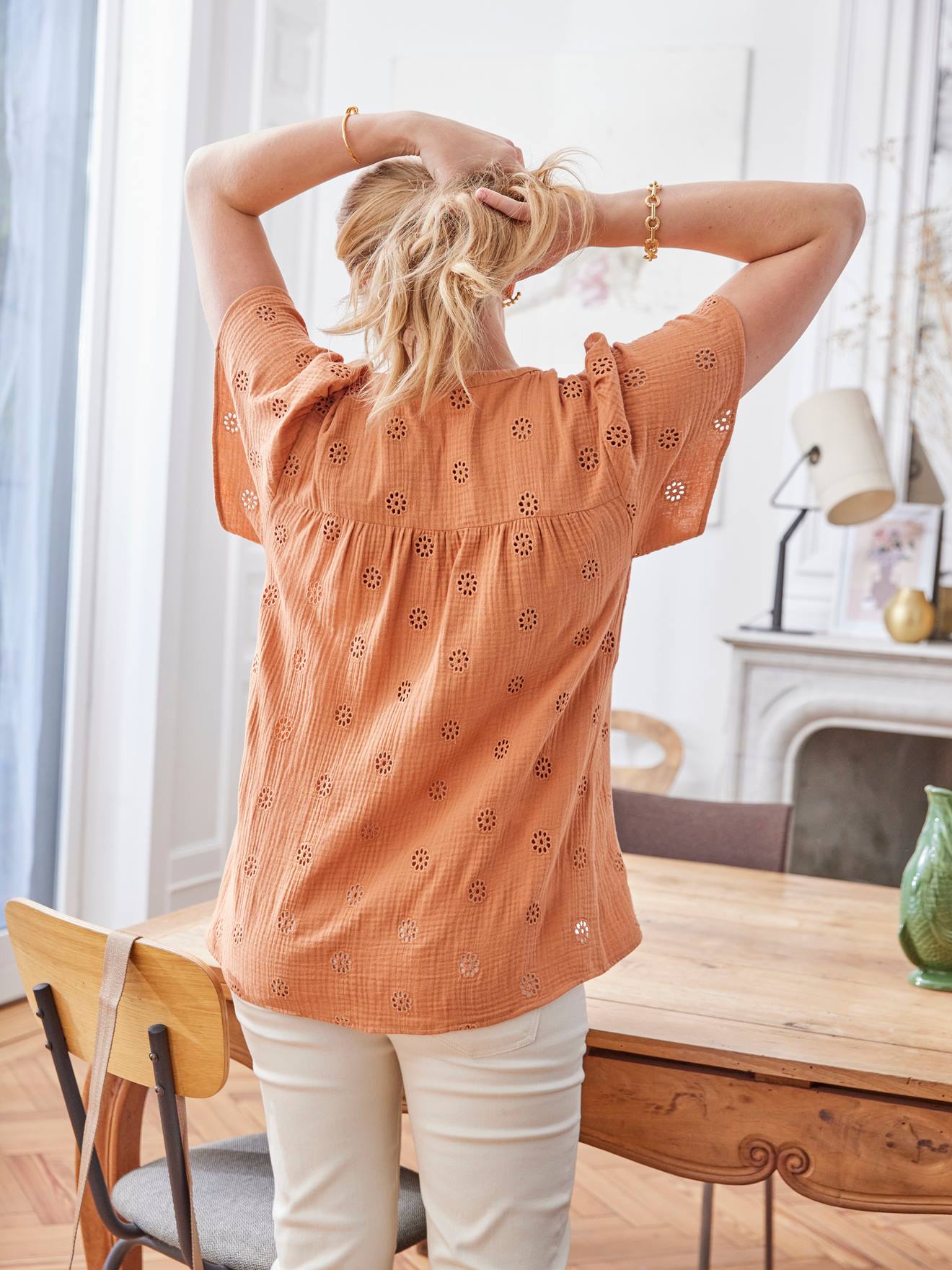 Vertbaudet Bluse für Schwangerschaft und Stillzeit - wollweiß