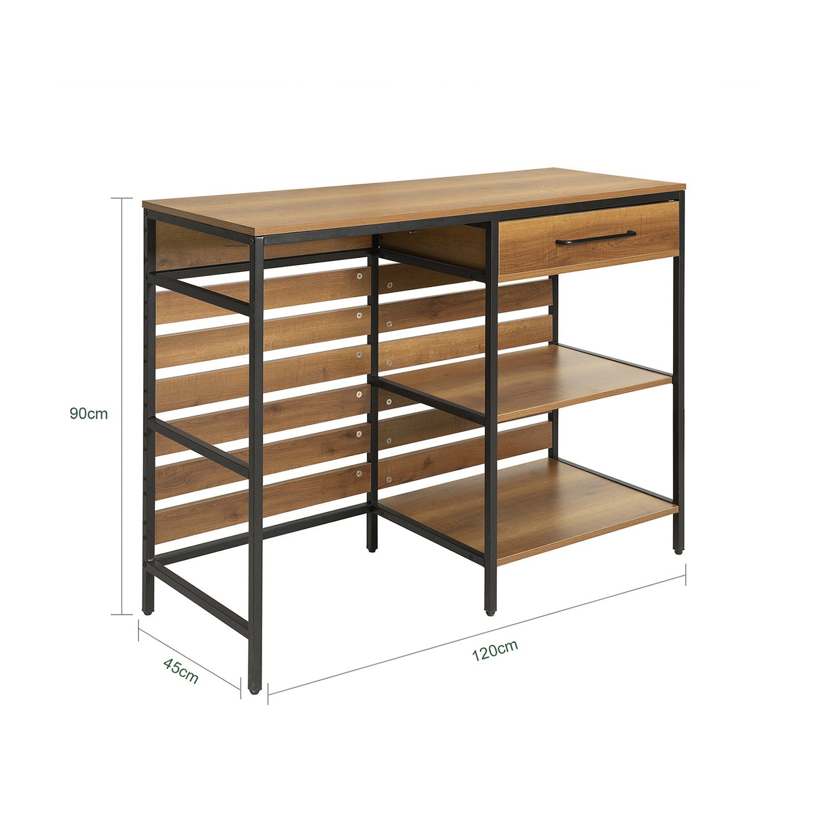 SoBuy Küchenbuffet FSB71 Sideboard mit 1 Schublade und 2 offnen Ablagen Küchenschrank