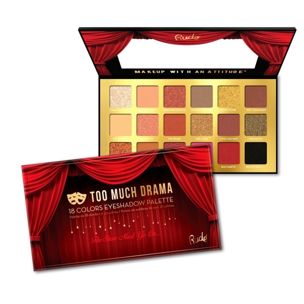 Rude Cosmetics RUDE Too Much Drama 18 Eyeshadow palette Palette fard à paupières