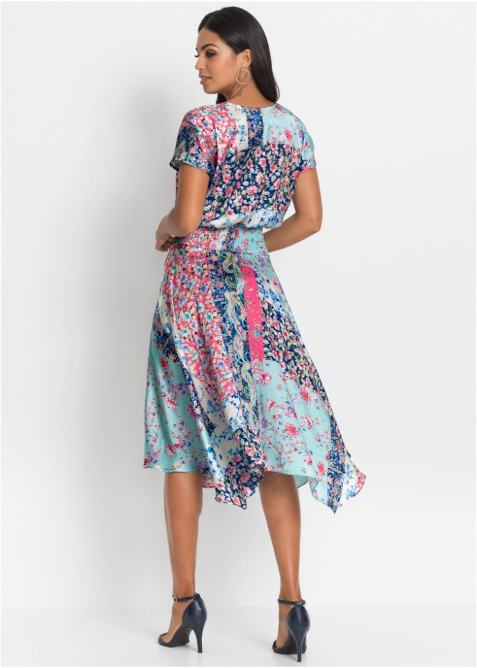Zipfel-Kleid in Satinqualität