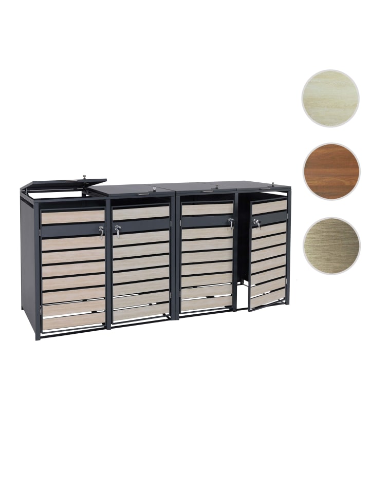 MCW XL 4er/8er-Mülltonnenverkleidung J81, Buche-Holzoptik hellbraun günstig kaufen onesize