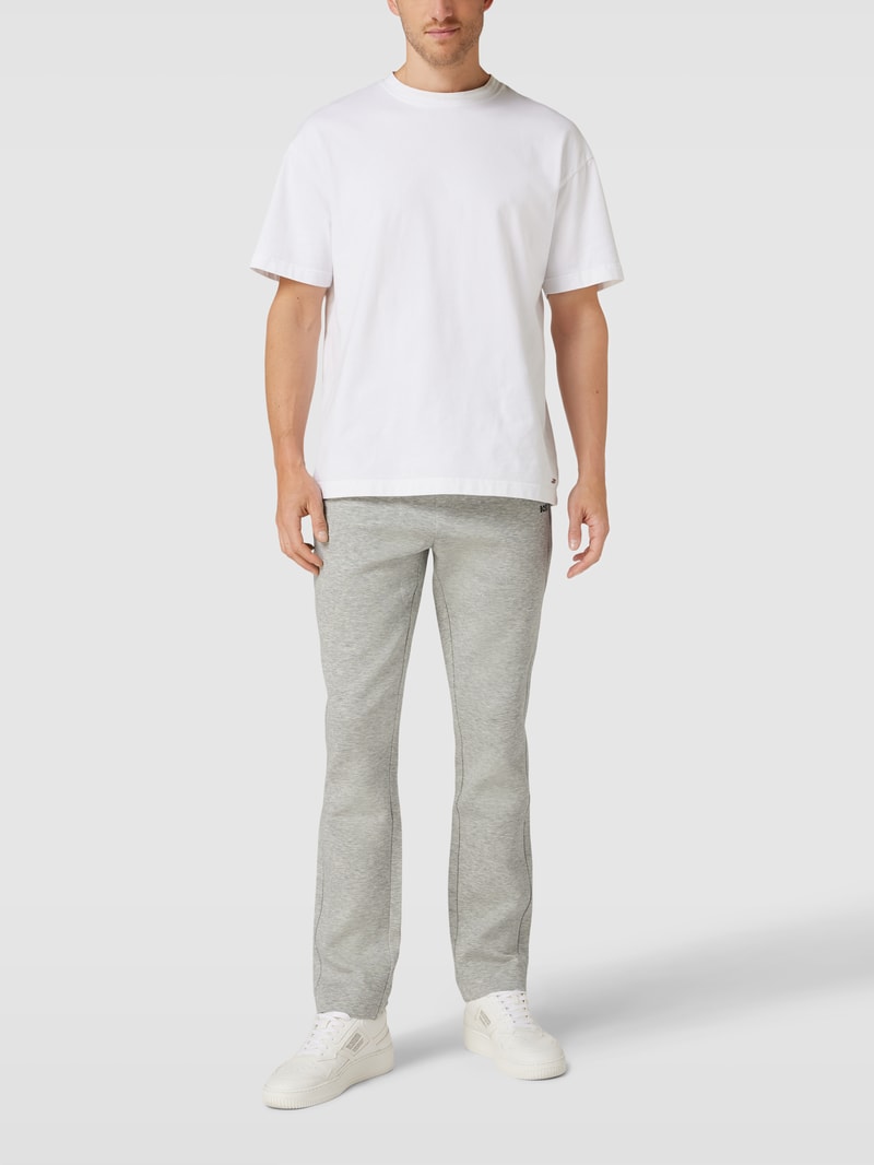 Sweatpants mit Label-Stitching in hellgrau