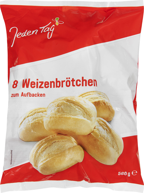 Jeden Tag 8 Weizenbrötchen zum Aufbacken