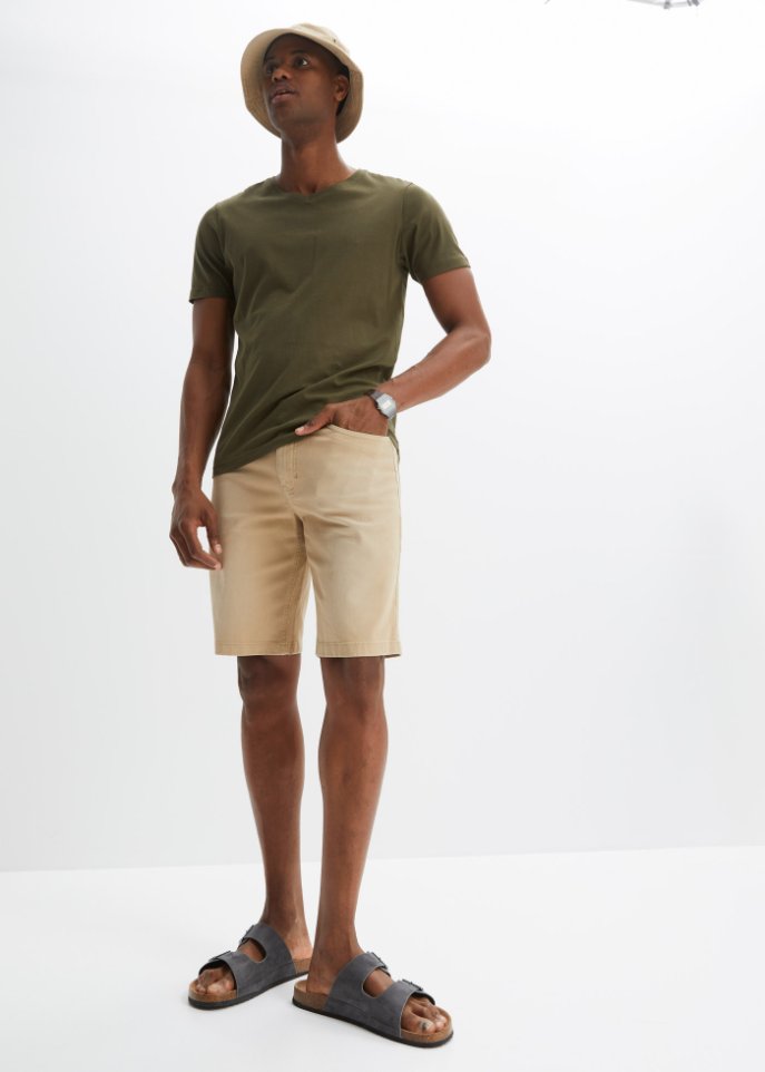 Coloured Stretch-Bermuda, Regular Fit