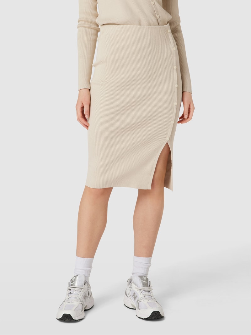 Midirock mit Knopfleiste in sand