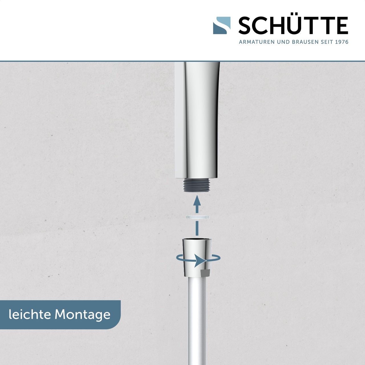Schütte RAVENNA Stangenbrauseset, Chrom/Weiß