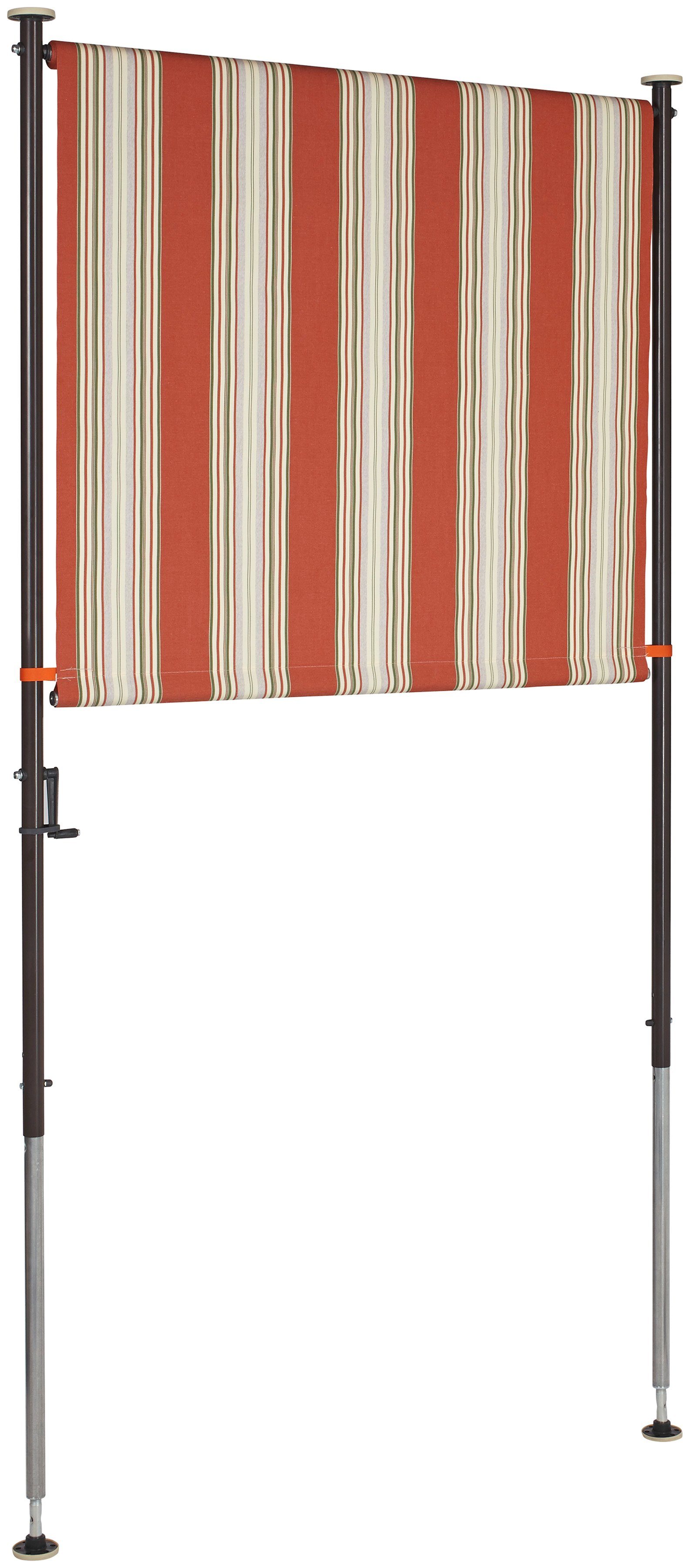 Angerer Freizeitmöbel Klemm-Senkrechtmarkise Nr. 9300 rot/beige, BxH: 120x275 cm