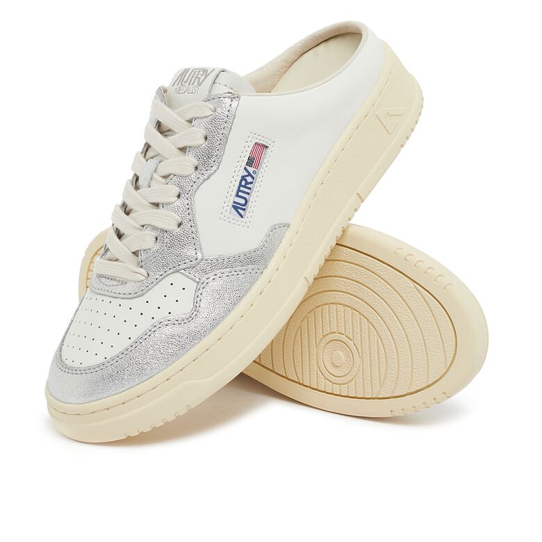 Autry Wmns Medalist Mule Leat/Leat wht/silver