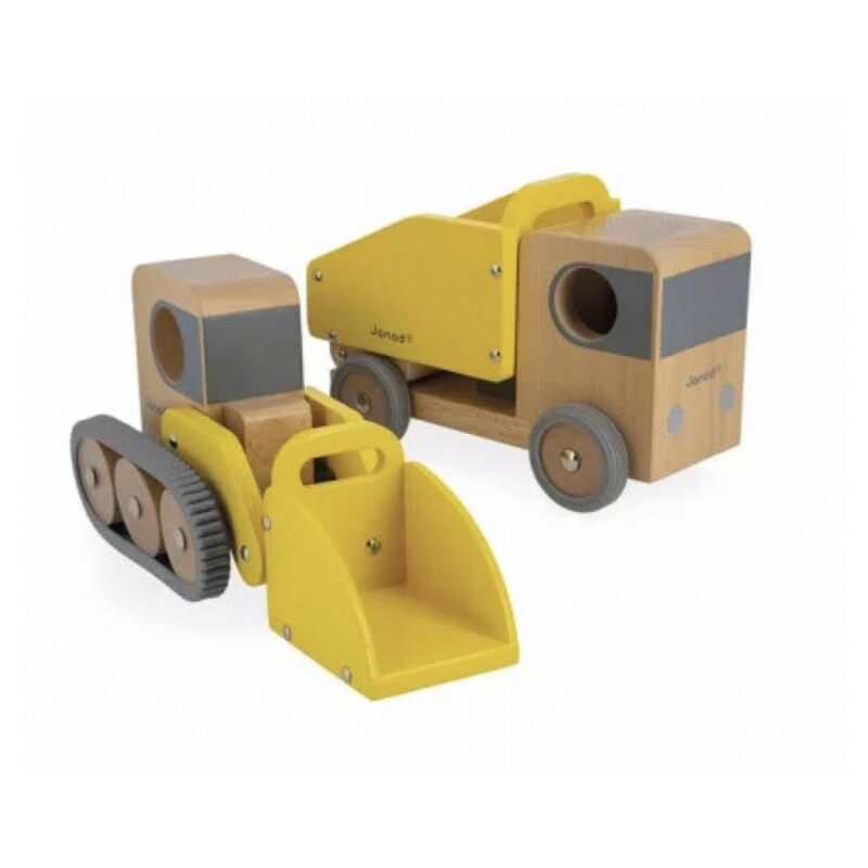 Camion benne et pelleteuse Bolid en bois