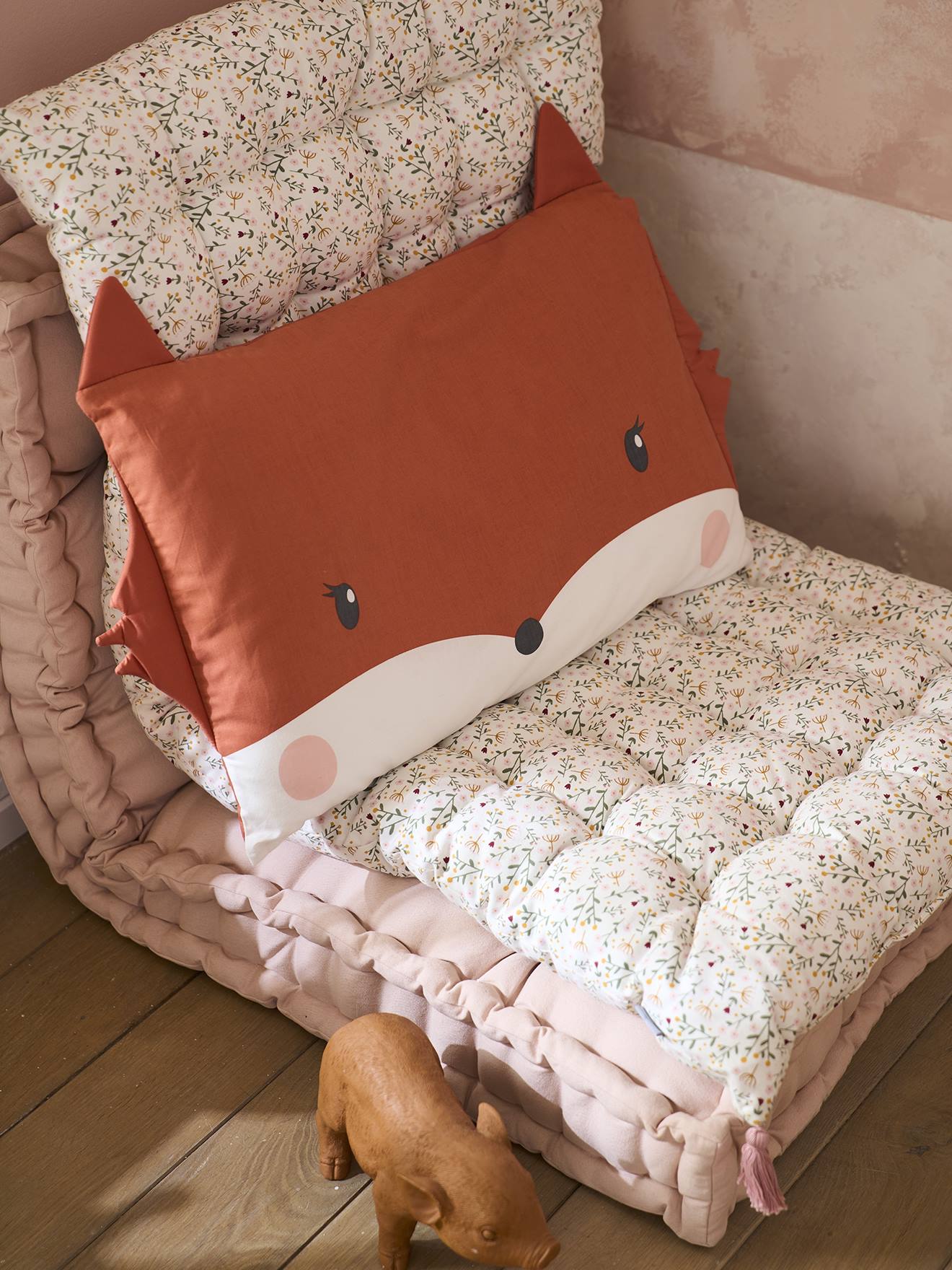 Taie d'oreiller bébé FLEURETTES orange