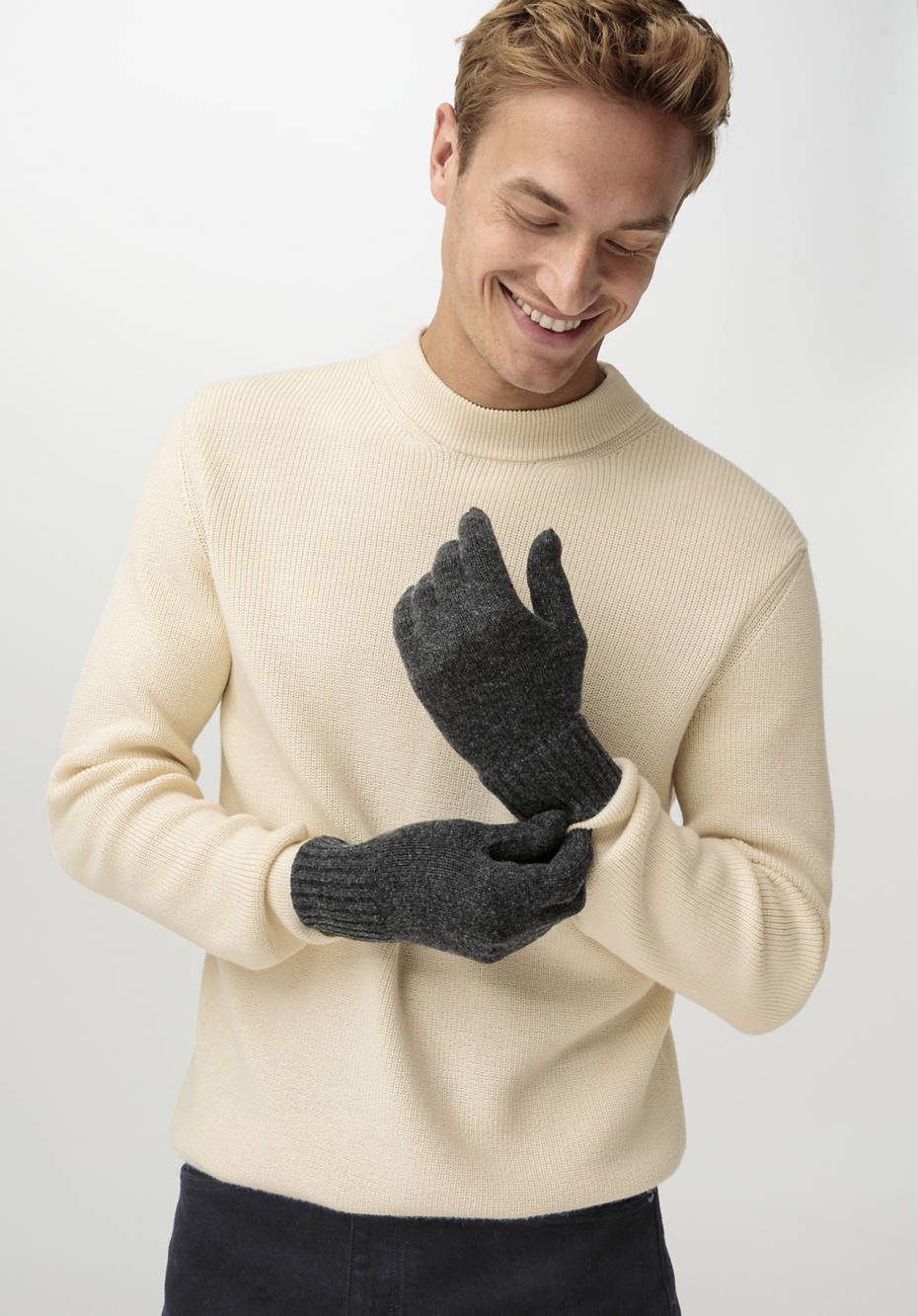 Fingerhandschuhe aus Schurwolle mit Kaschmir