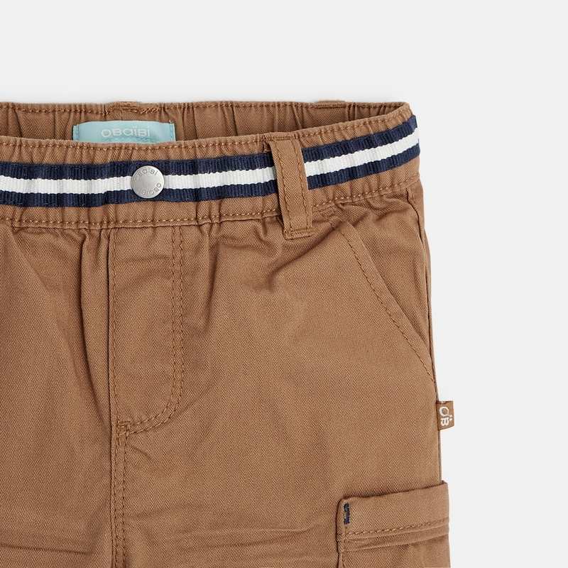 Pantalon toile chevrons multipoches marron bébé garçon