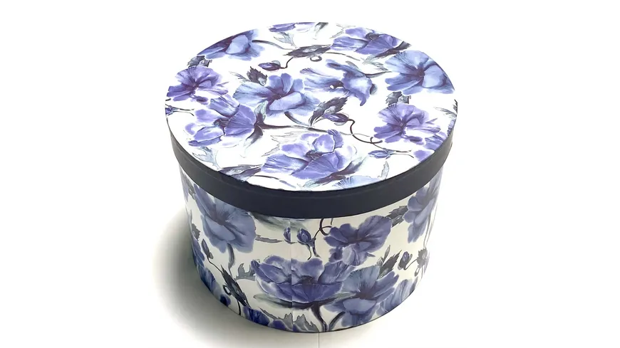 Rund-Kartonage Blumen  20x14cm