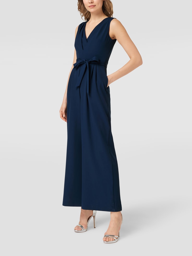 Jumpsuit mit Taillenpasse in marineblau