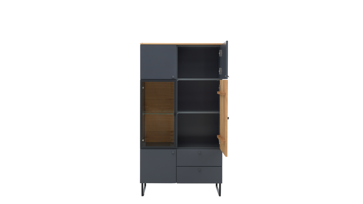 Interliving Highboard Quarzgrau