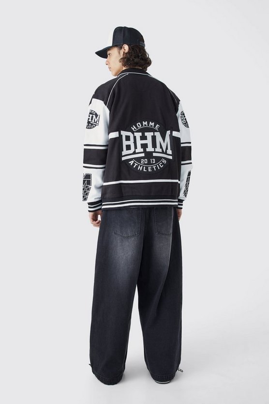 Oversize Jersey Harrington-Jacke