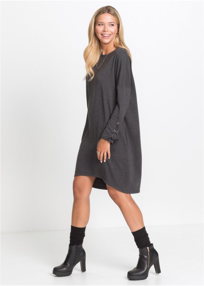 Sweatkleid mit Schnürungen