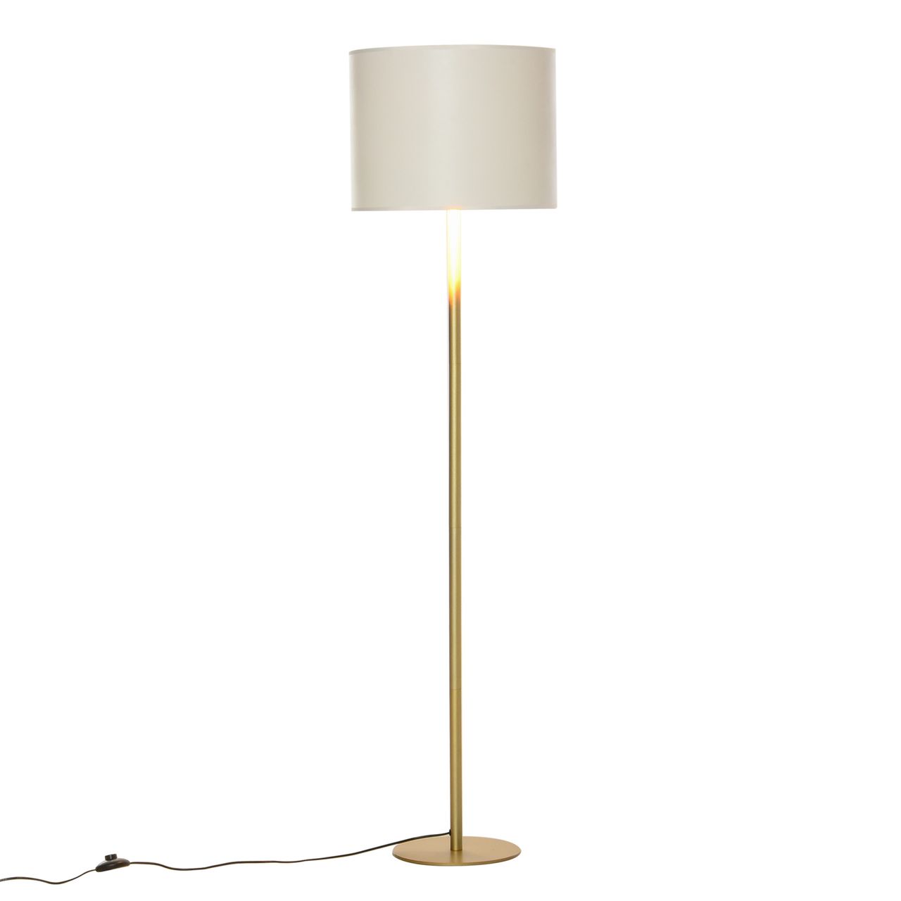 HOMCOM Stehlampe Stehleuchte für Wohnzimmer Schlafzimmer Büro, Weiß Metall, Poly Baumwolle, Ø40 x 160H cm