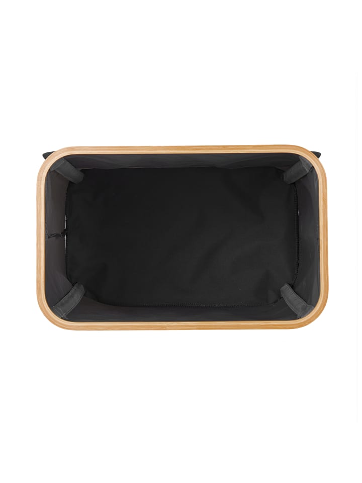 relaxdays Wäschekorb in Schwarz/ Natur - 105 l günstig kaufen onesize
