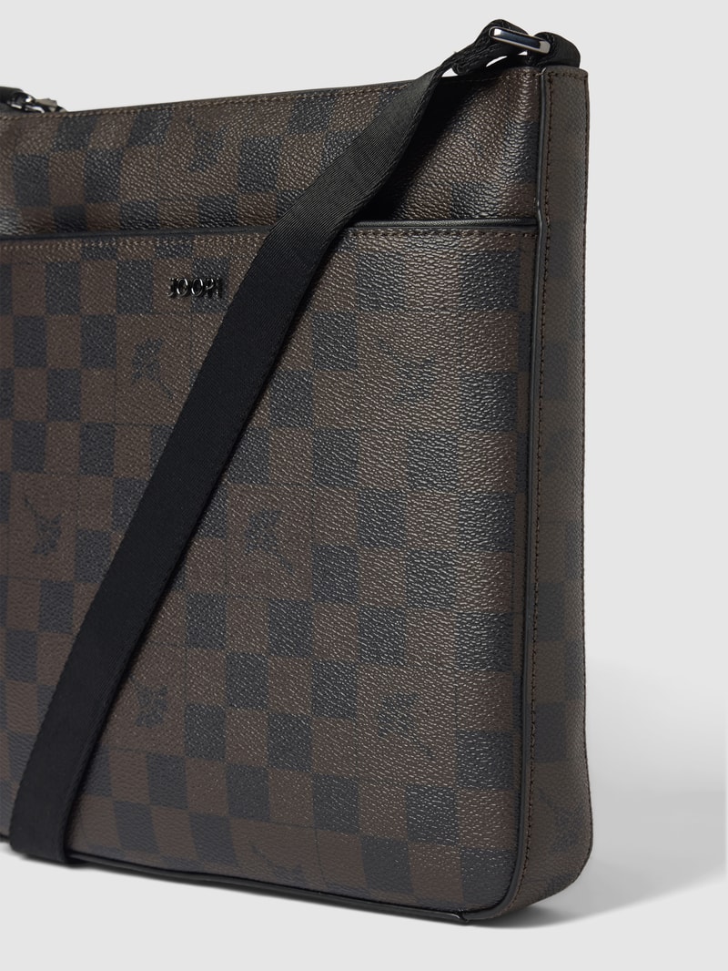 Crossbody Bag mit Allover-Muster in dunkelbraun